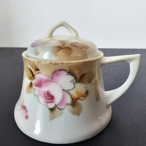 Nippon Heito China Roses On Pastels Gold Sugar Bowl